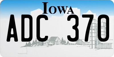 IA license plate ADC370