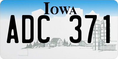 IA license plate ADC371