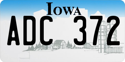 IA license plate ADC372