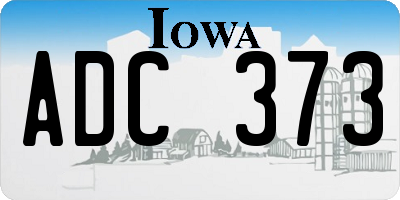 IA license plate ADC373