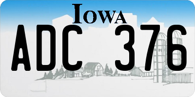 IA license plate ADC376