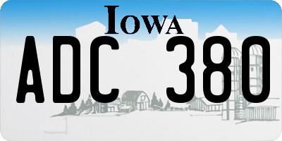 IA license plate ADC380