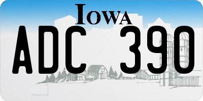 IA license plate ADC390