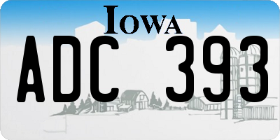 IA license plate ADC393