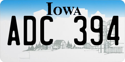 IA license plate ADC394