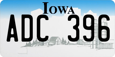 IA license plate ADC396