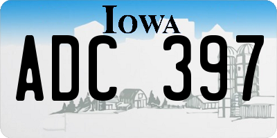 IA license plate ADC397