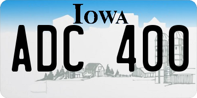 IA license plate ADC400