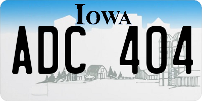 IA license plate ADC404