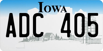 IA license plate ADC405