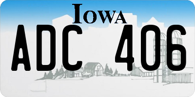 IA license plate ADC406