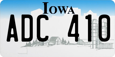 IA license plate ADC410