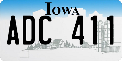 IA license plate ADC411