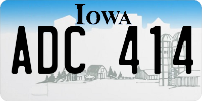 IA license plate ADC414