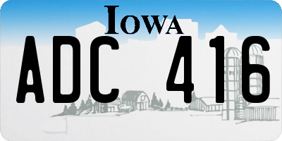 IA license plate ADC416