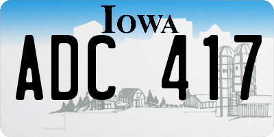 IA license plate ADC417
