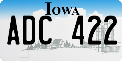 IA license plate ADC422