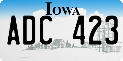 IA license plate ADC423
