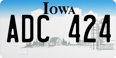 IA license plate ADC424