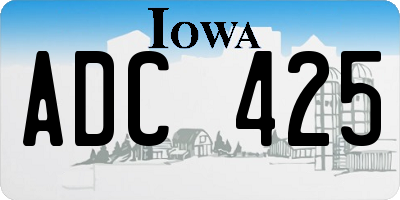 IA license plate ADC425