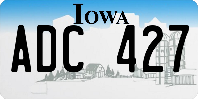 IA license plate ADC427