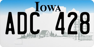 IA license plate ADC428