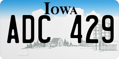 IA license plate ADC429