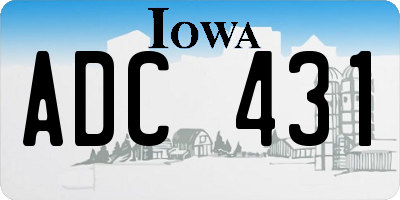 IA license plate ADC431