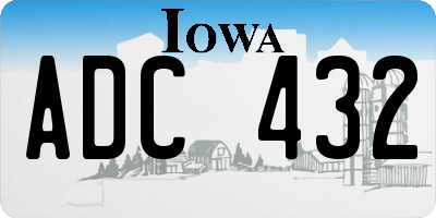 IA license plate ADC432