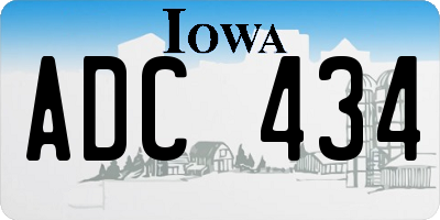 IA license plate ADC434