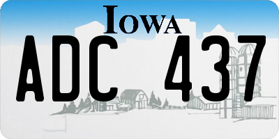 IA license plate ADC437