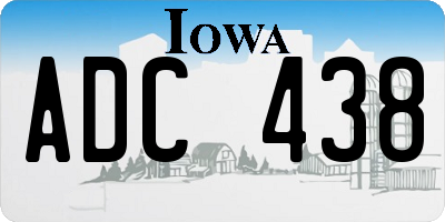 IA license plate ADC438