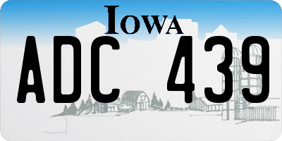 IA license plate ADC439