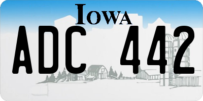 IA license plate ADC442