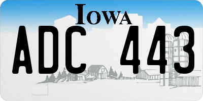 IA license plate ADC443