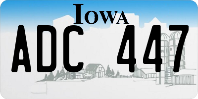 IA license plate ADC447