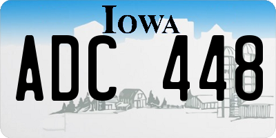 IA license plate ADC448