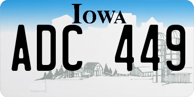 IA license plate ADC449