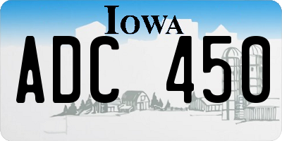 IA license plate ADC450