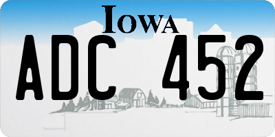 IA license plate ADC452