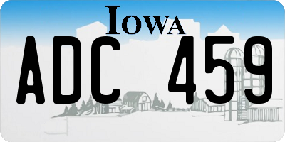 IA license plate ADC459