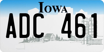 IA license plate ADC461