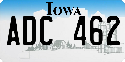 IA license plate ADC462
