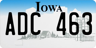 IA license plate ADC463