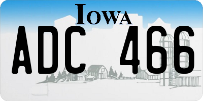 IA license plate ADC466