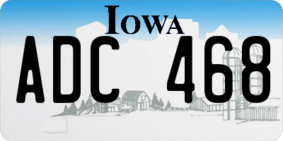 IA license plate ADC468