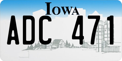 IA license plate ADC471