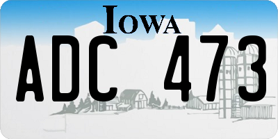 IA license plate ADC473
