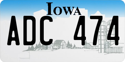IA license plate ADC474