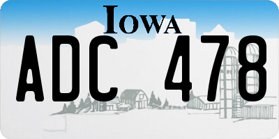 IA license plate ADC478